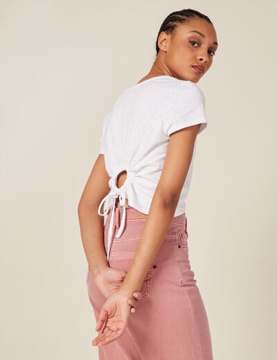 T-shirt manches courtes blanc femme
