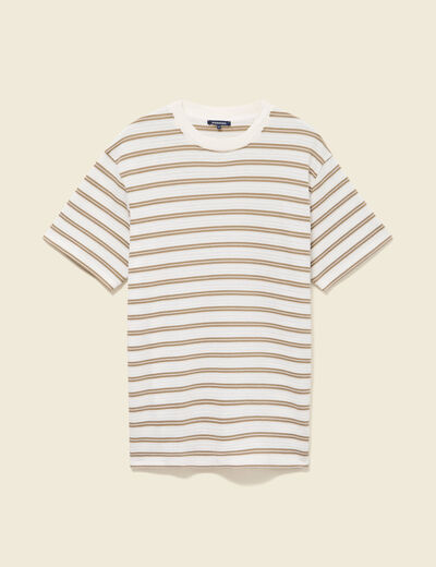 T-shirt ample en coton col rond beige fonce homme
