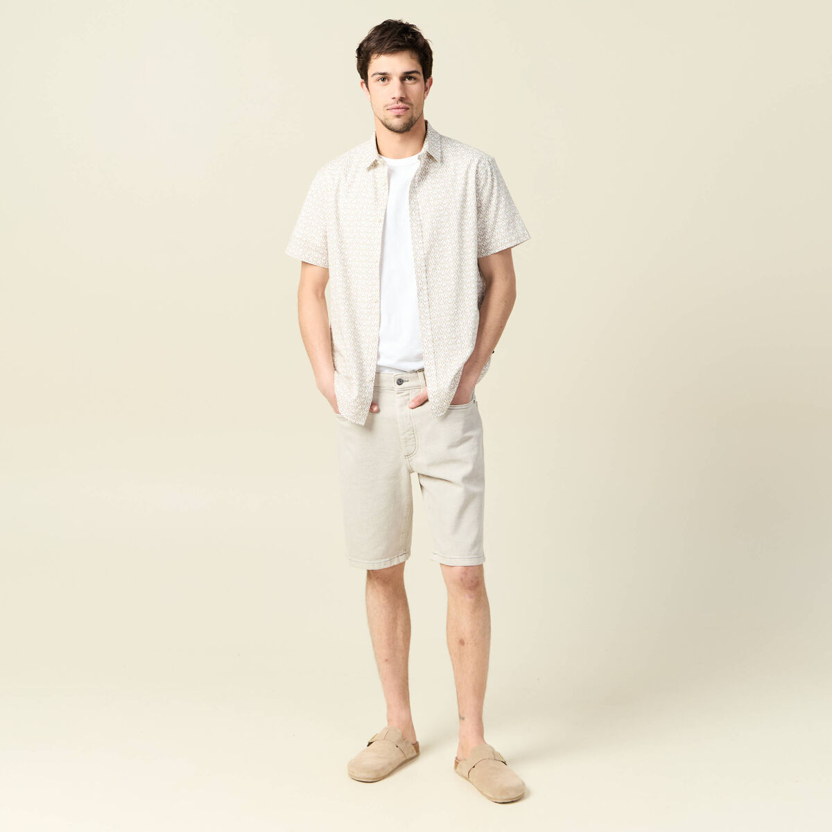 Chemise manches courtes blanc homme