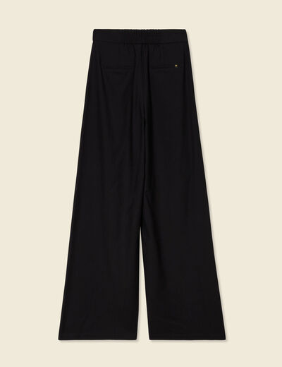 Pantalon large fluide noir femme