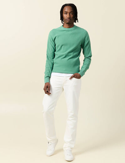 Pull éco-responsable vert homme