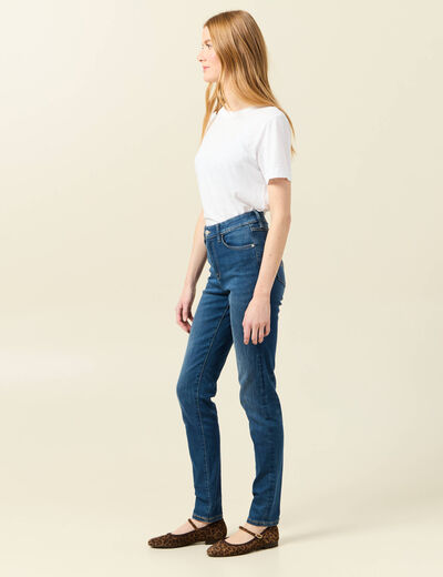 Jeans slim taille haute denim stone femme