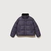 Doudoune droite courte col montant marron femme