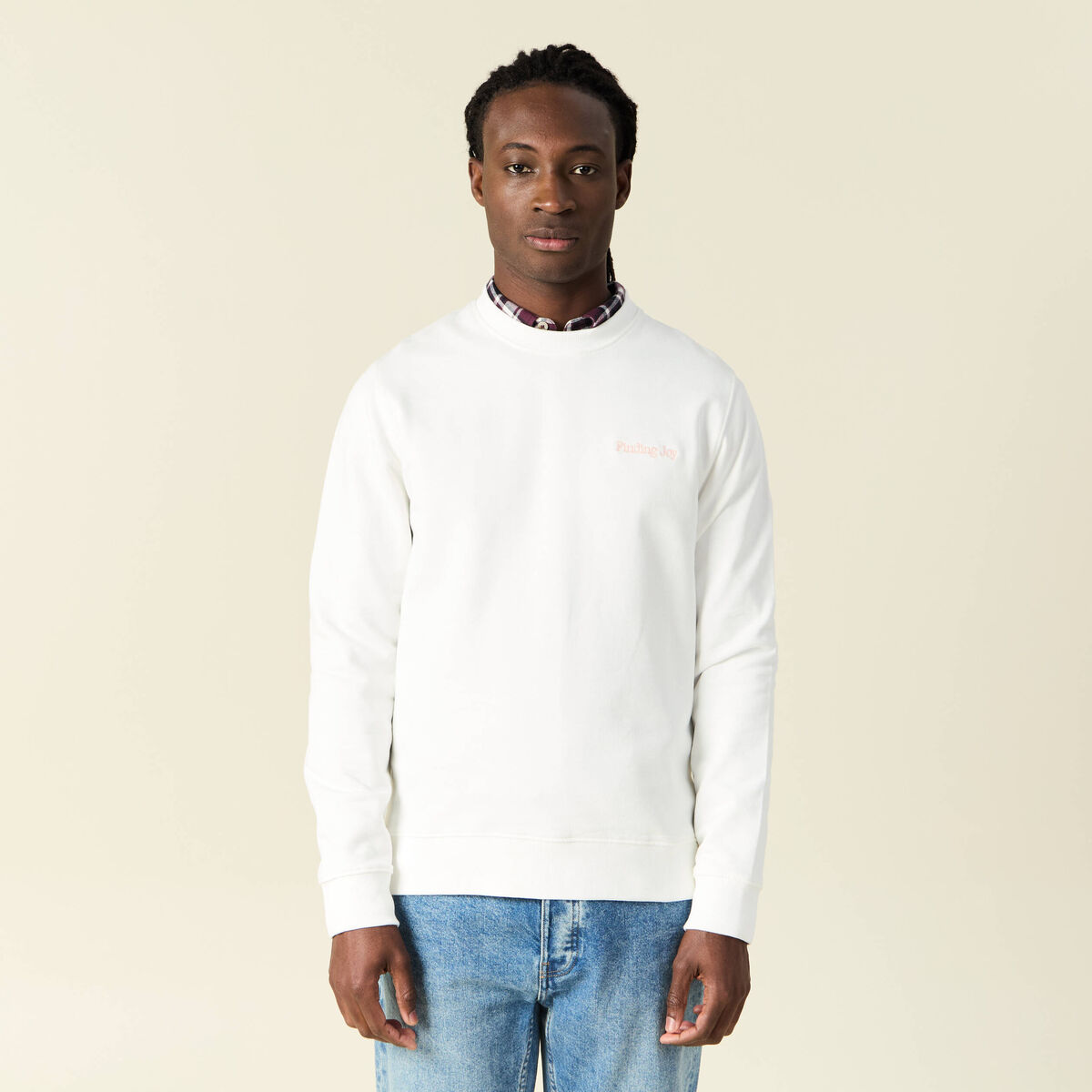 Sweat manches longues ecru homme
