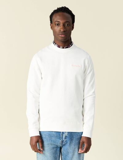 Sweat manches longues ecru homme