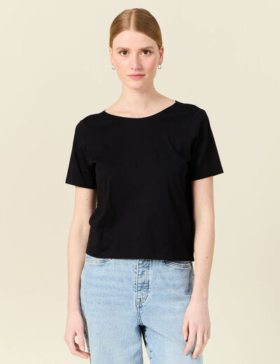 T-shirt manches courtes noir femme