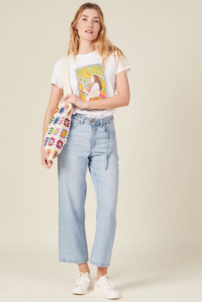 T-shirt manches courtes blanc femme