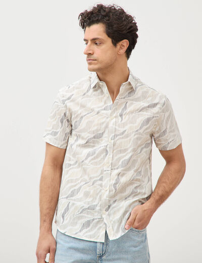 Chemise manches courtes beige homme