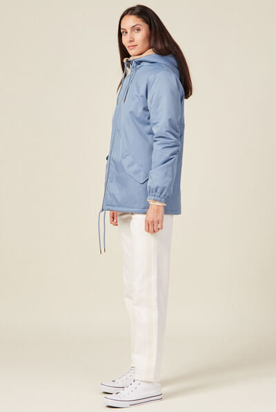 Parka réversible bleu ciel femme
