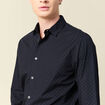 Chemise en coton manches longues bleu homme