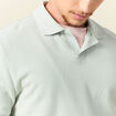 Polo cintré manches courtes en coton vert clair homme