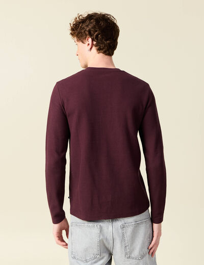 T-shirt manches longues bordeaux homme
