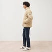 Doudoune manches longues en velours beige homme