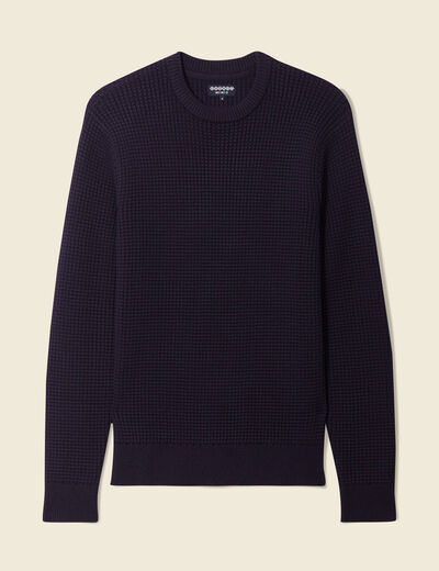 Pull éco-responsable bleu foncé homme