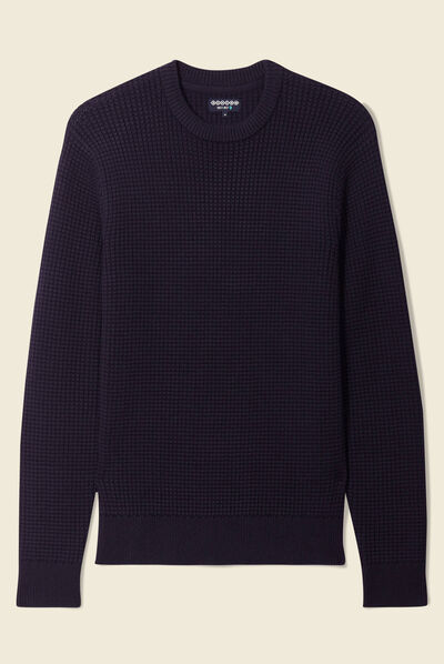 Pull éco-responsable bleu foncé homme