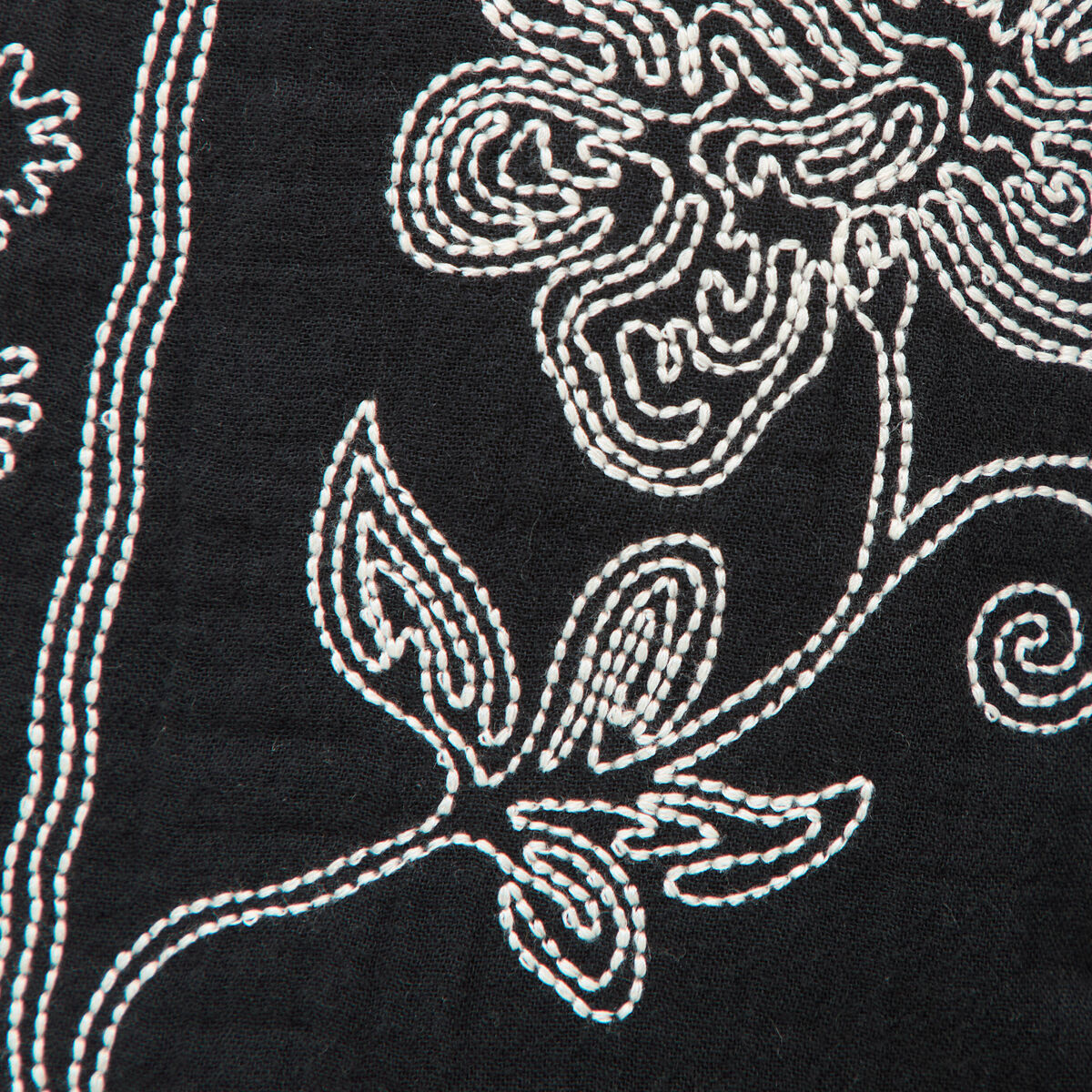 Veste en coton avec broderie noir femme