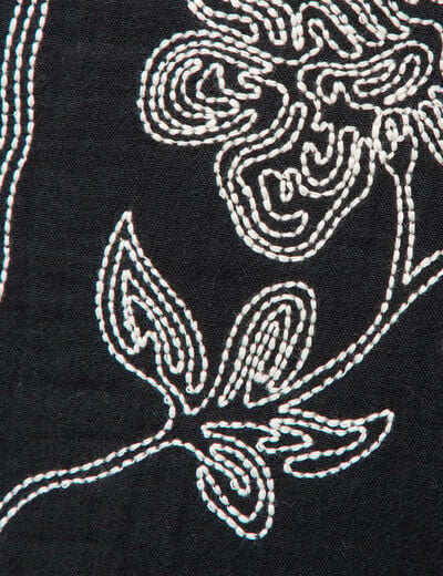 Veste en coton avec broderie noir femme