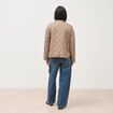 Veste oversize manches longues doubl&eacute;e taupe femme