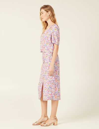 Blouse manches courtes rose femme