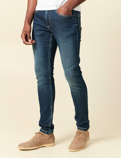 Jeans homme slim effet used denim brut homme