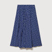 Jupe longue &eacute;vas&eacute;e bleu marine femme