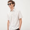 Col en maille coton manches courtes ecru homme