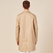 Blouson droit long en coton doubl&eacute; beige homme