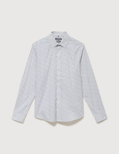 Chemise en coton manches longues blanc homme