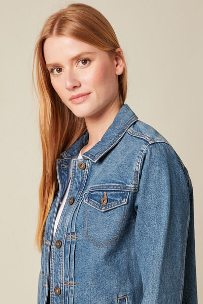 Veste en jean éco-responsable denim stone femme