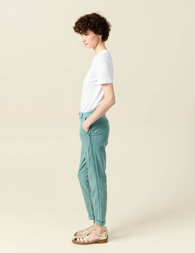 Pantalon chino Instinct vert foncé femme
