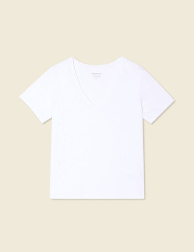 T-shirt manches courtes blanc femme