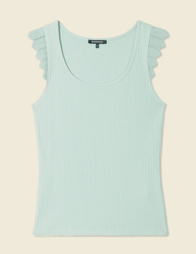 Débardeur bretelles larges vert pastel femme