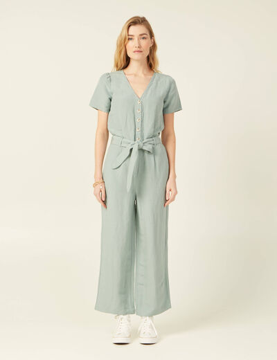 Combinaison éco-responsable vert pastel femme