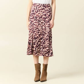 jupe midi evasee fluide marron femme Jupe midi évasée fluide marron femme