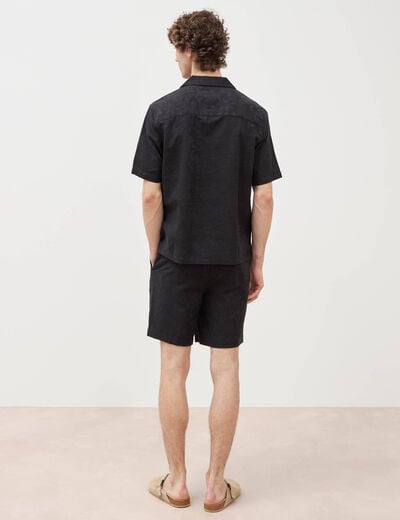 Bermuda coupe droite noir homme