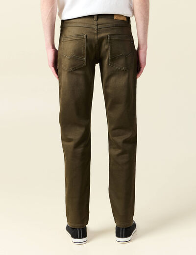 Jeans straight longueur 32 denim taupe homme