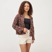 Gilet matelass&eacute; col rond marron femme