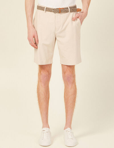 Short à ceinture beige homme