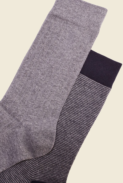Lot 2 paires chaussettes gris foncé homme