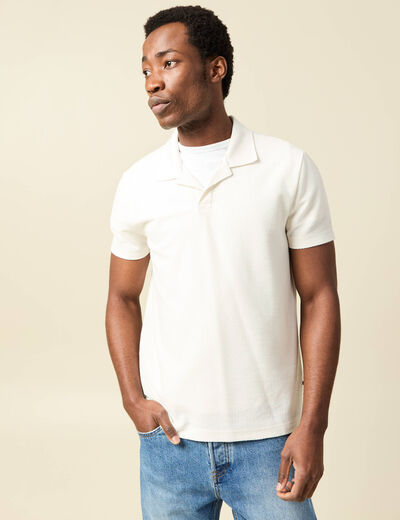 Polo manches courtes ecru homme