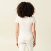T-shirt cintré col rond manches courtes beige femme
