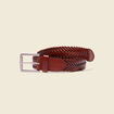 Ceinture tressée marron homme