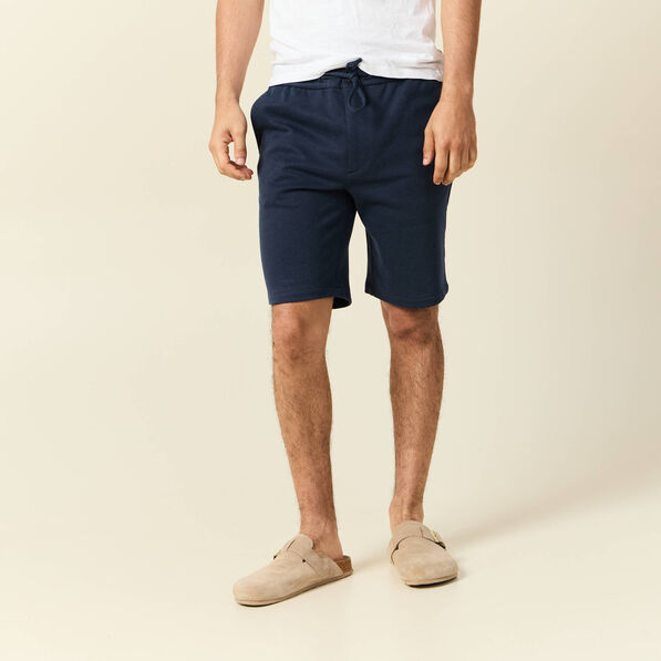 Bermuda droit élastiqué bleu foncé homme