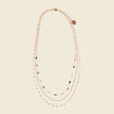 Collier multirangs perles couleur or femme