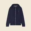 Sweat &agrave; capuche manches longues bleu marine homme