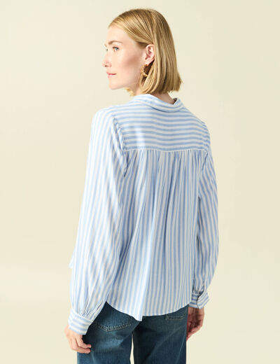 Blouse manches longues bleu femme