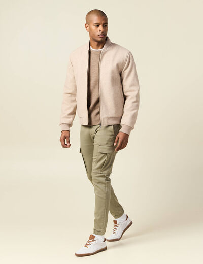 Pantalon battle bas resserré vert kaki homme