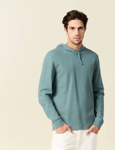 T-shirt à capuche vert foncé homme