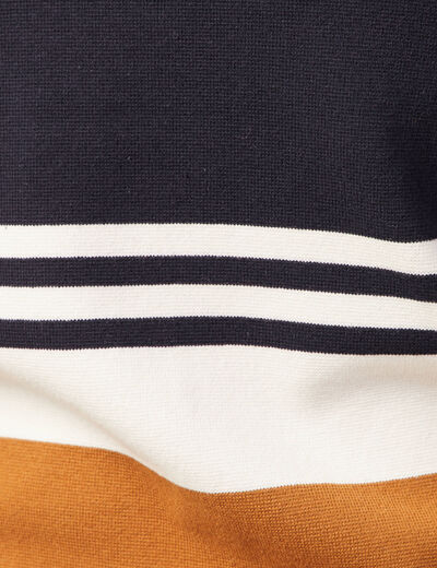 Pull col rond éco-resposnable bleu marine homme