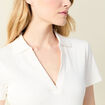 Polo manches courtes ecru femme